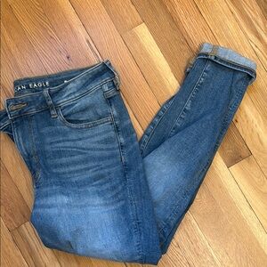 American Eagle Outfitters Blue Skinny Jeans with Tapered Fit